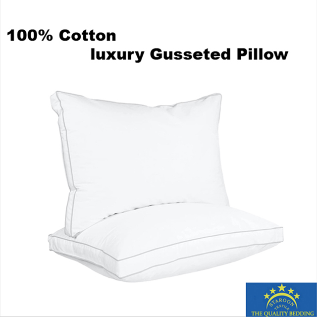 100% COTTON  LUXURY GUSSETED PILLOW