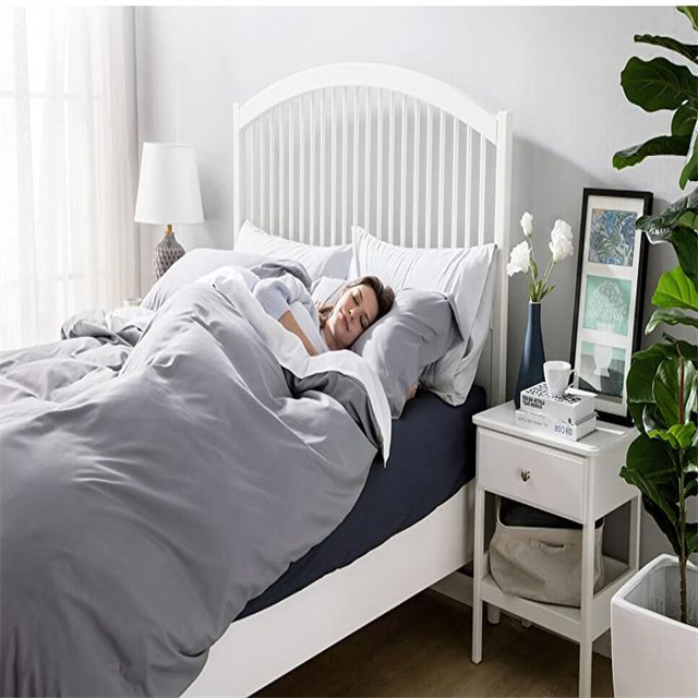 GREY QUEEN DUVET COVER SET WITH ZIPPER